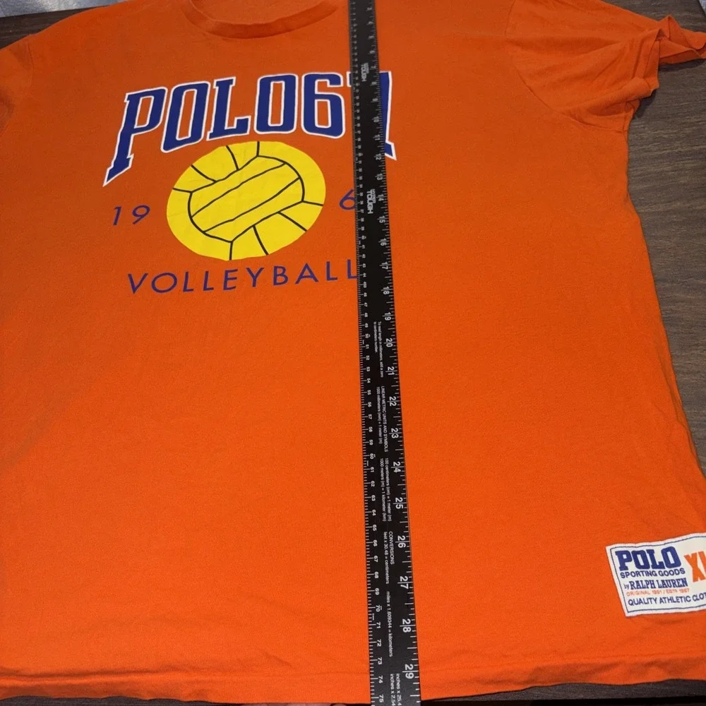 Polo Ralph Lauren Orange Volleyball Graphic Short Sleeve Classic Fit Shirt XL